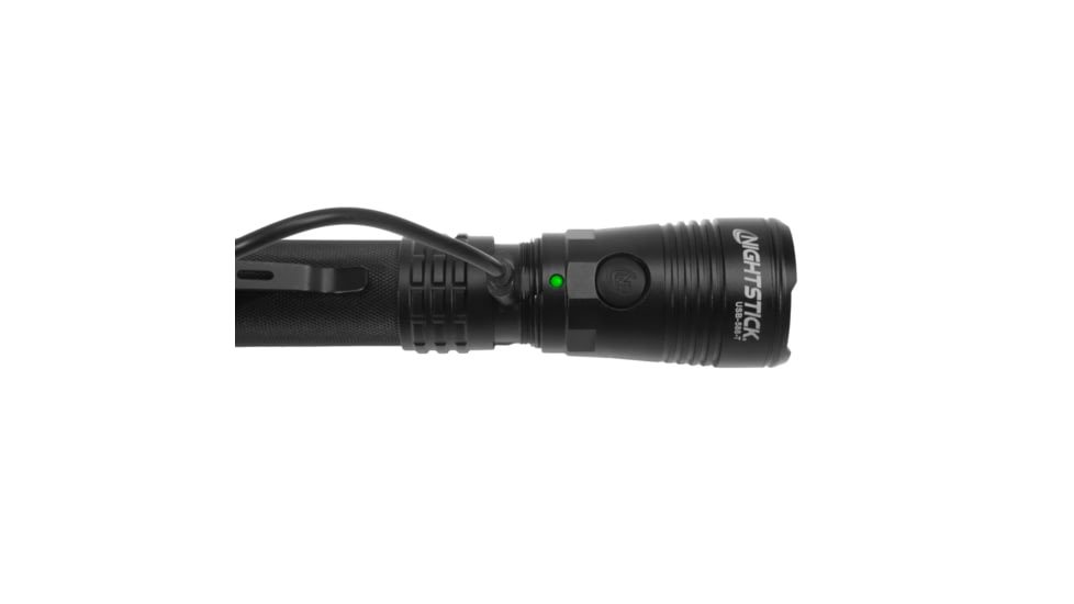 Nightstick Turbo High Candela USB Tactical Flashlight, Rechargeable, 1100 Lumen, 3 Hour Run Time, Matte Finish, Black
