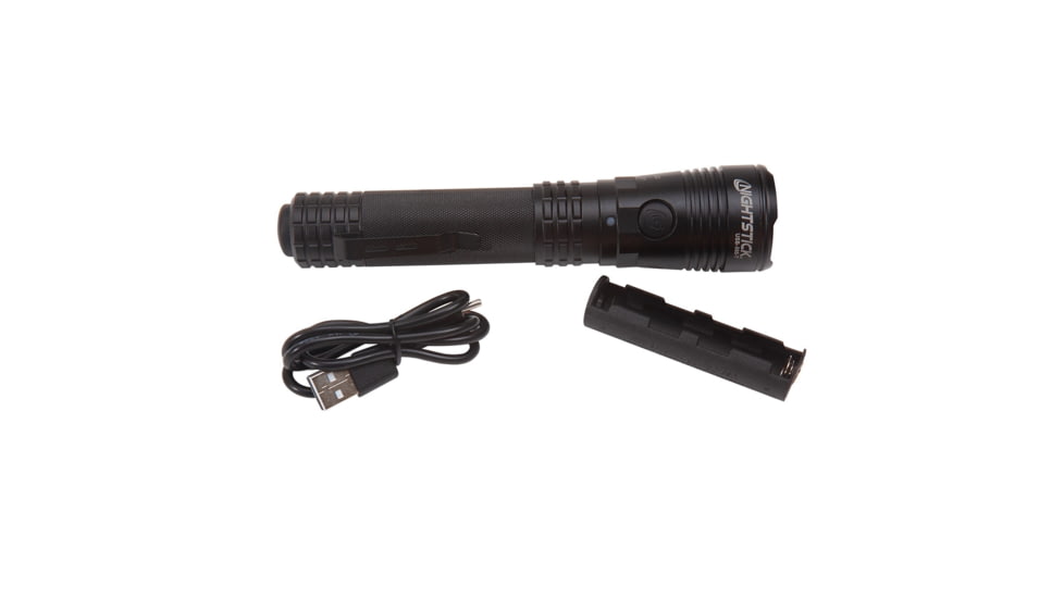 Nightstick Turbo High Candela USB Tactical Flashlight, Rechargeable, 1100 Lumen, 3 Hour Run Time, Matte Finish, Black