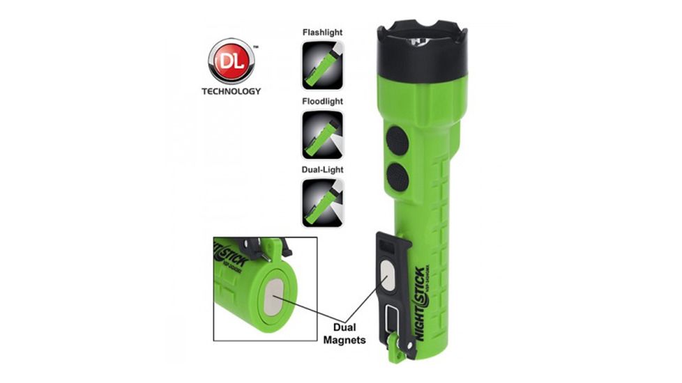 Nightstick X-Series Dual-Light Flashlight w/Dual Magnets - 3 AA, Green, NSP-2424GMX