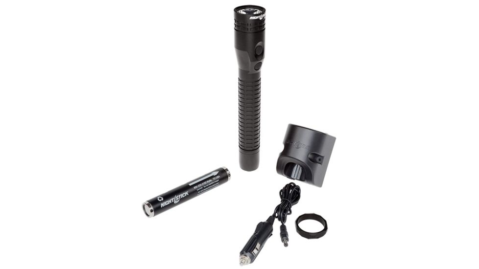 Nightstick Xtreme Lumens Duty Size Dual-Light Rechargeable 650 Lumen Metal LED Flashlight w/Tail Cap Magnet, DC Charger, Battery, Black NSR-9940XLDC