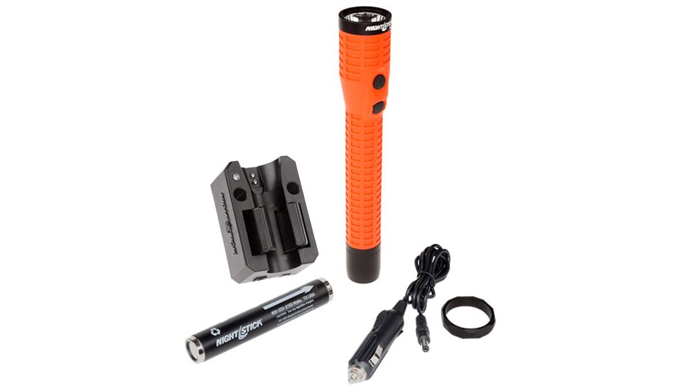 Nightstick Xtreme Lumens Duty Size Dual-Light Rechargeable 650 Lumen Polymer LED Flashlight w/Tail Cap Magnet, DC Charger, Battery, Red NSR-9920XLDC