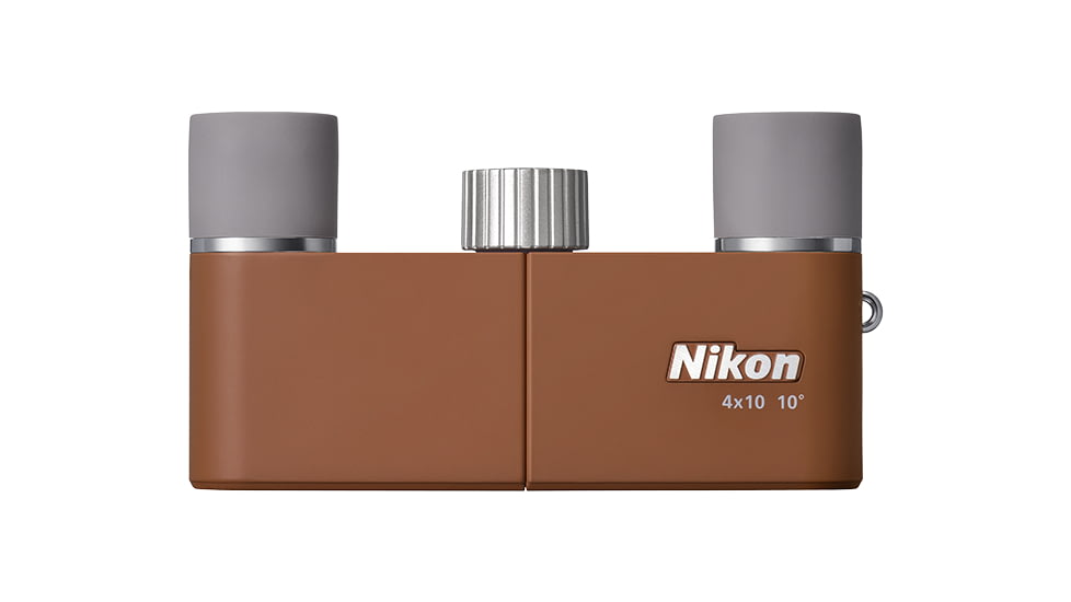 Nikon CF 4x10mm Roof Prism Binoculars, Amber Brown, 16842