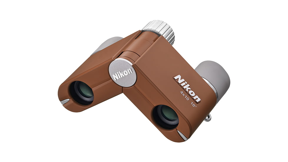 Nikon CF 4x10mm Roof Prism Binoculars, Amber Brown, 16842