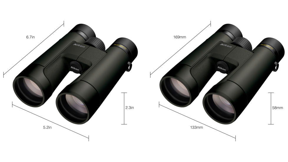 Nikon Prostaff P7 12x50mm Porro Prism Binoculars, Black, Full Size, 16848