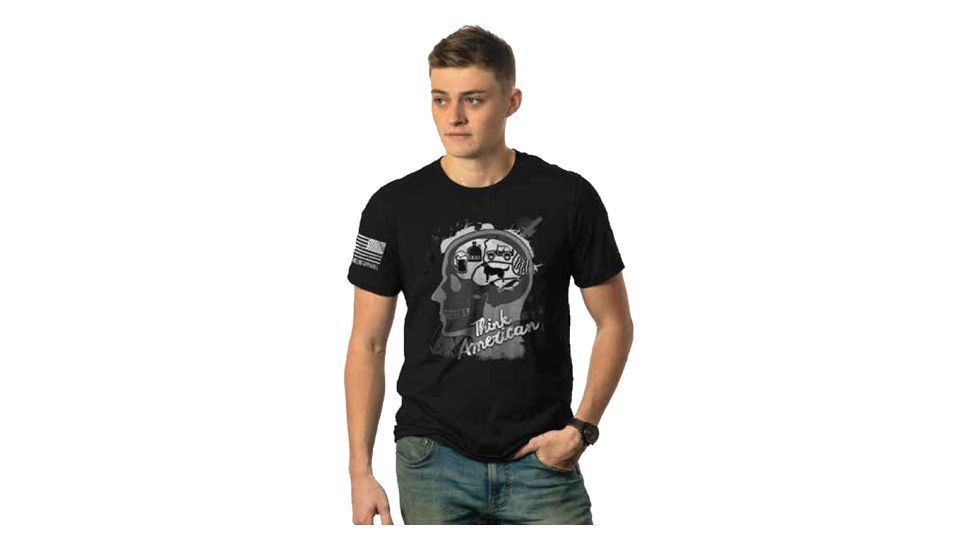 Nine Line Apparel Amer Skull Men's T-shirt Black Small