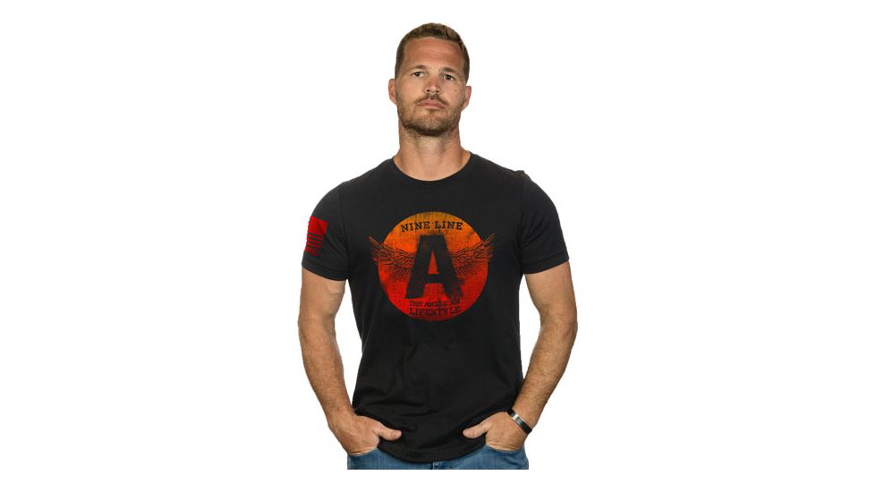 Nine Line Apparel Flying ''a'' Men's T-shirt Black Large
