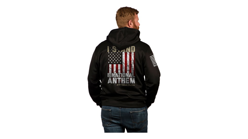 Nine Line Apparel I Stand Mens Tailgater Hoodie Black Medium