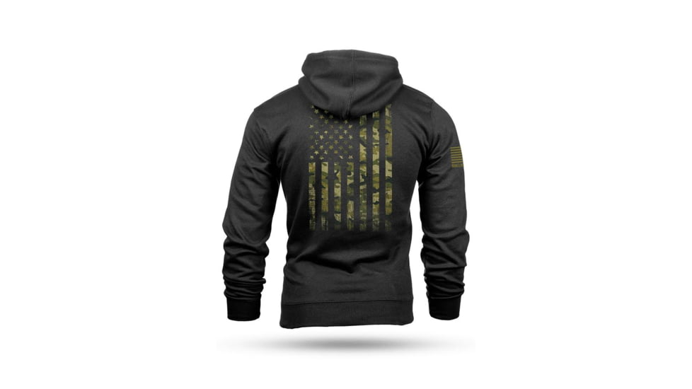 Nine Line Apparel Nine Line American Camo Hooded Sweatshirt Black L, AMERCAMO-DT6100-BLACK-L