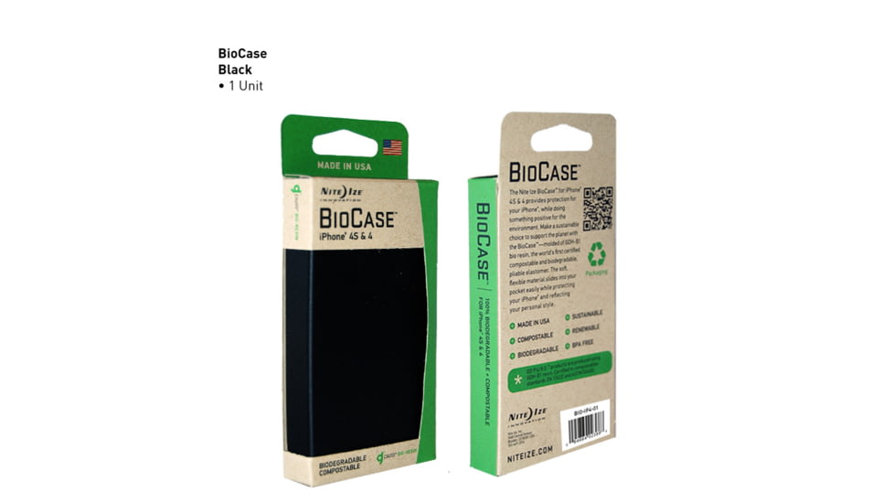 Nite Ize Biodegradable Bio Case for Iphone 4 &amp; 4S, Black BIO-IP4-01