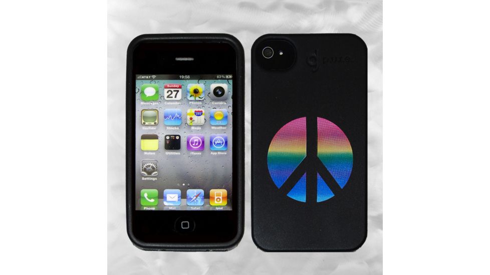 Nite Ize Biodegradable Bio Case for Iphone 4 &amp; 4S, Black Peace BIO-IP4-01G1