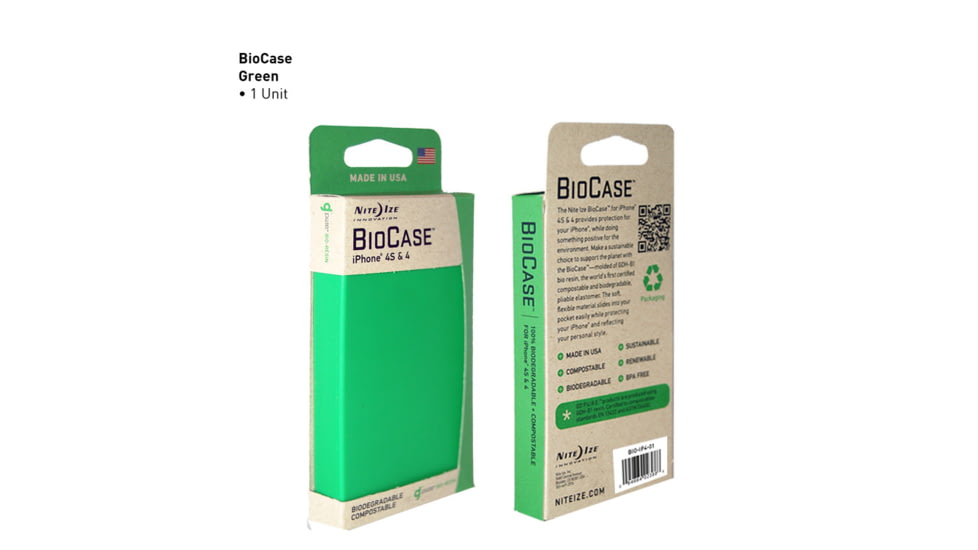 Nite Ize Biodegradable Bio Case for Iphone 4 &amp; 4S, Green BIO-IP4-28