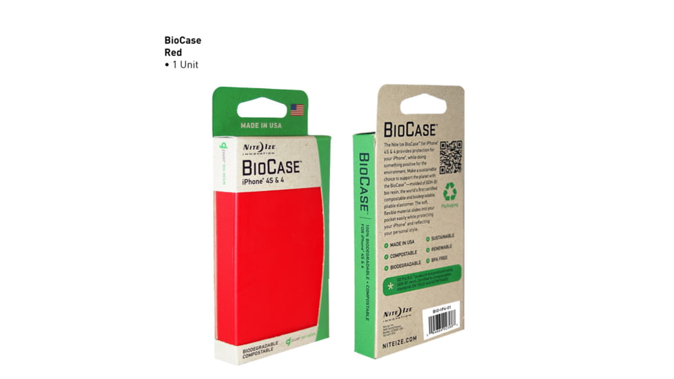 Nite Ize Biodegradable Bio Case for Iphone 4 &amp; 4S, Red BIO-IP4-10