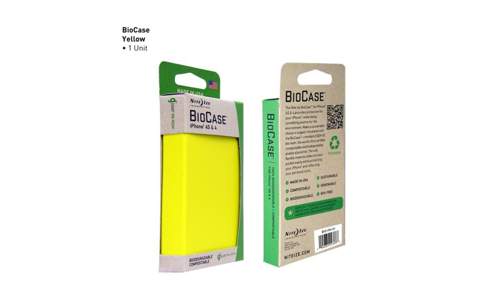 Nite Ize Biodegradable Bio Case for Iphone 4 &amp; 4S, Yellow BIO-IP4-16