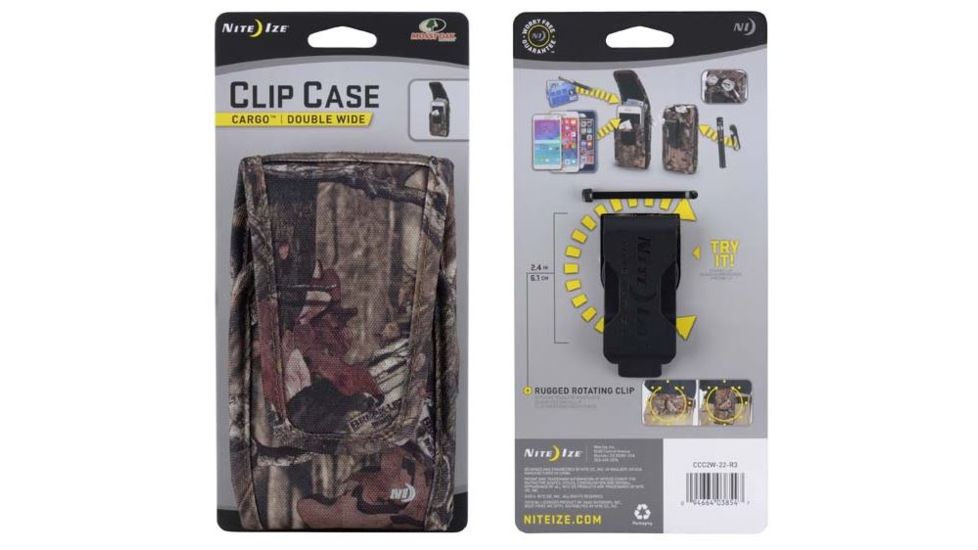 Nite Ize Clip Case Cargo Universal Rugged Holster, Double Wide, Mossy Oak Break-Up Infinity, XXL, CCC2W-22-R3