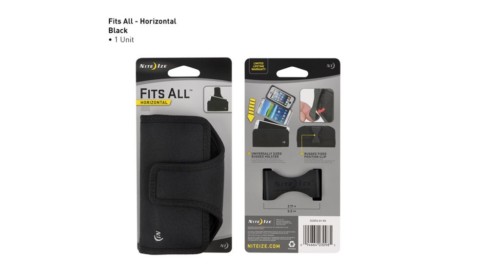 Nite Ize Clip Case Fits All Holster,Horizontal Black CCSFA-01-R3