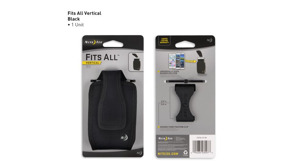 Nite Ize Clip Case Fits All Holster,Vertical Black CCFAL-01-R3