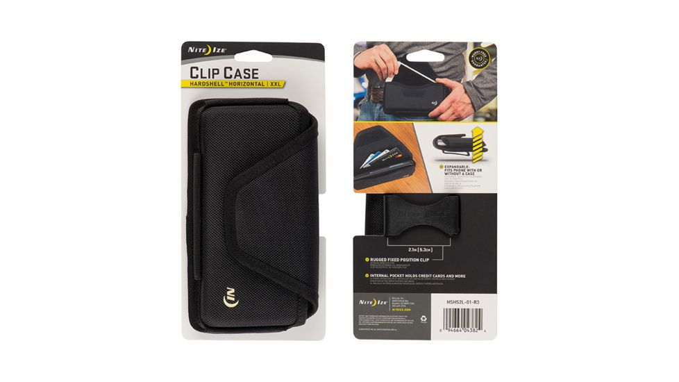 Nite Ize Clip Case Hardshell Horizontal Universal Rugged Holster, Black, XXL, HSHS2L-01-R3