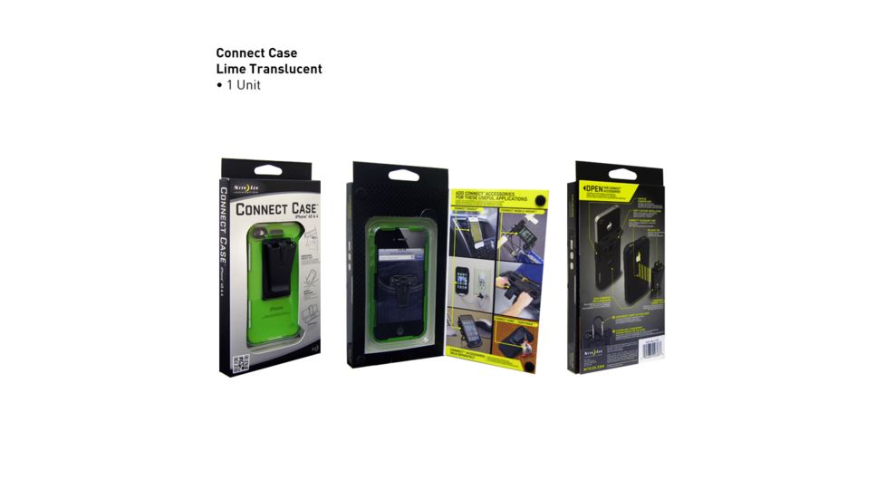 Nite Ize Connect Case for Iphone 4 &amp; 4S, Lime Translucent CNT-IP4-17TC