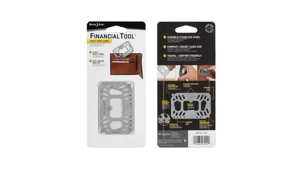 Nite Ize Financial Tool Multi Tool Card, Stainless, FMTM-11-R7