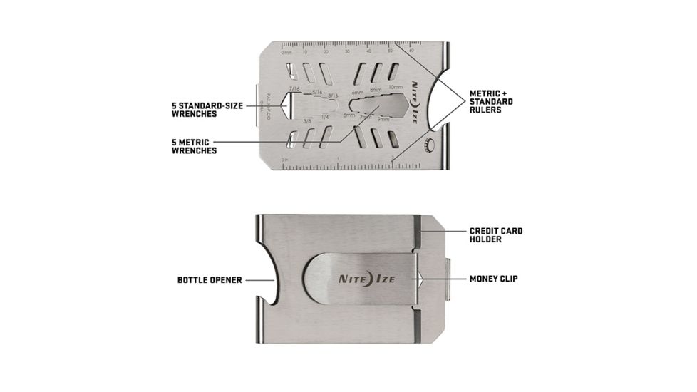 Nite Ize Financial Tool Multi Tool Money Clip, Stainless MCT-11-R7