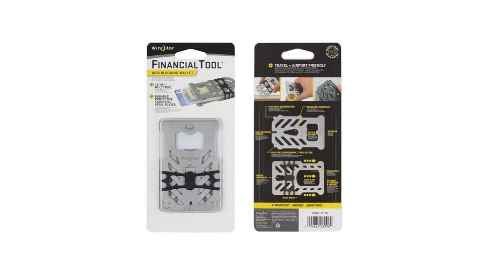 Nite Ize Financial Tool RFID Blocking Wallet, Stainless, FMTR-11-R7
