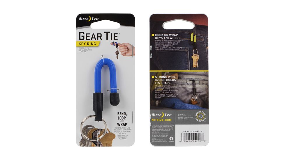 Nite Ize Gear Tie Key Ring, Blue, KGL-03-R6