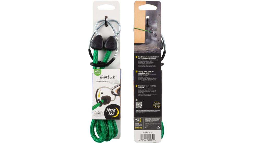 Nite Ize Hooklock Locking Bungee, Green - BHL48-17-R3