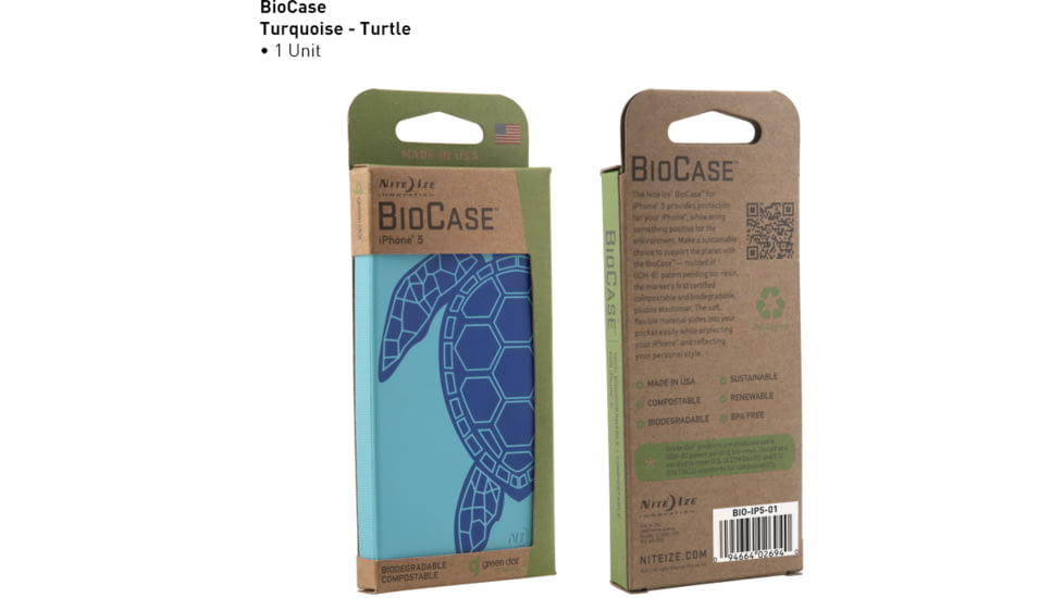 Nite Ize iPhone 5 BioCase - Turquoise Turtle Print BIO-IP5-69G2