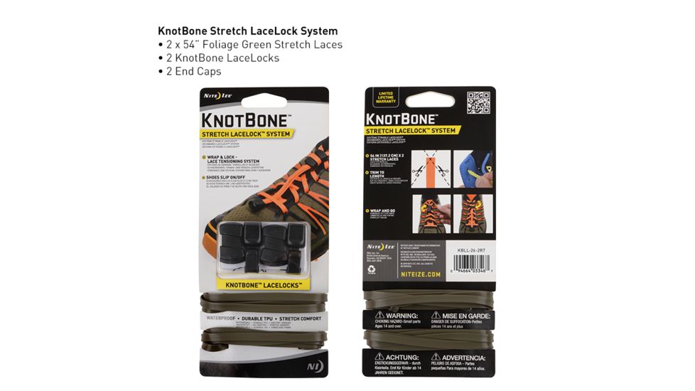 Nite Ize KnotBone Stretch LaceLock System,Foliage Green KBLL-26-2R7