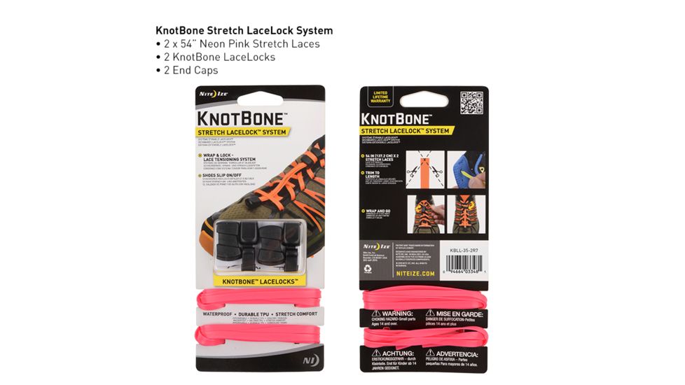 Nite Ize KnotBone Stretch LaceLock System,Neon Pink KBLL-35-2R7