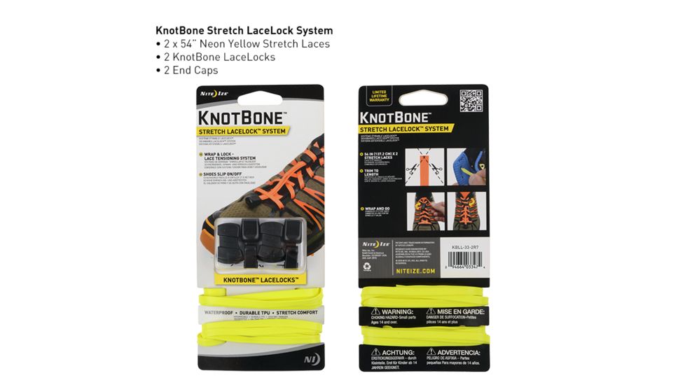 Nite Ize KnotBone Stretch LaceLock System,Neon Yellow KBLL-33-2R7