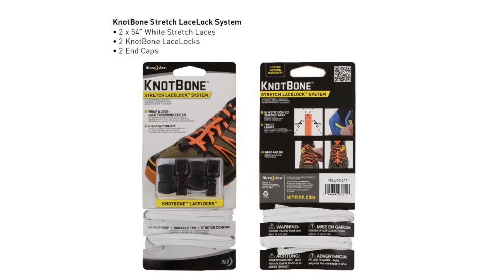 Nite Ize KnotBone Stretch LaceLock System,White KBLL-02-2R7