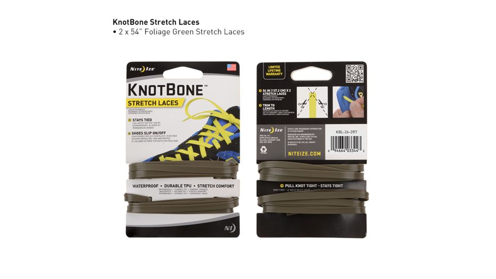 Nite Ize KnotBone Stretch Laces,Foliage Green KBL-26-2R7