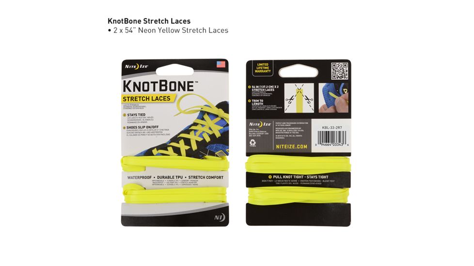 Nite Ize KnotBone Stretch Laces,Neon Yellow KBL-33-2R7