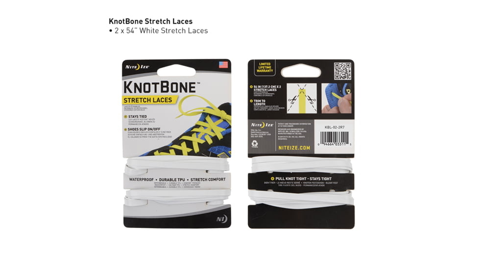 Nite Ize KnotBone Stretch Laces,White KBL-02-2R7