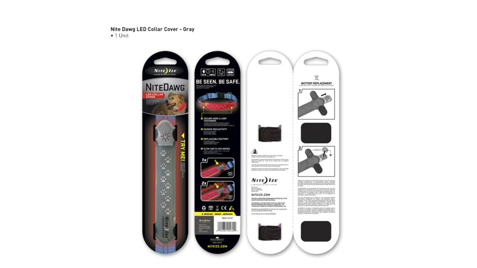 Nite Ize Nite Dawg LED Collar Cover - Grey NDCC-03-09