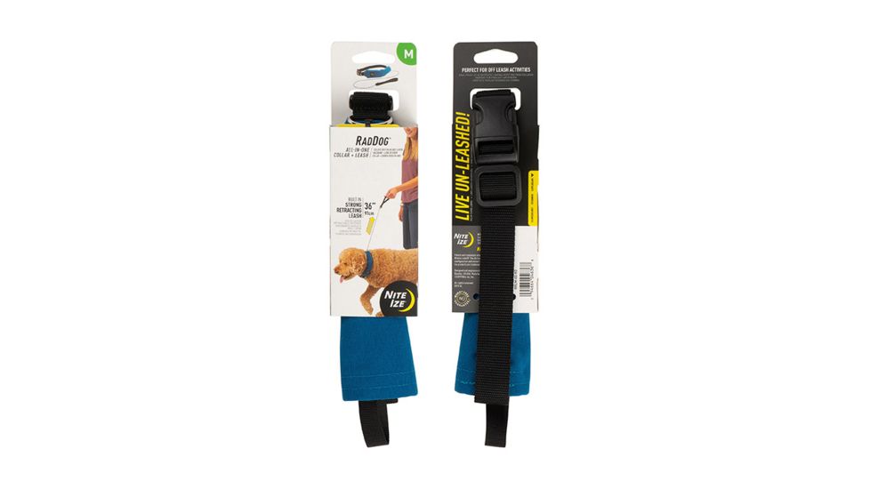 Nite Ize RadDog All-In-One Collar Plus Leash, Blue, Medium RRLM-03-R3