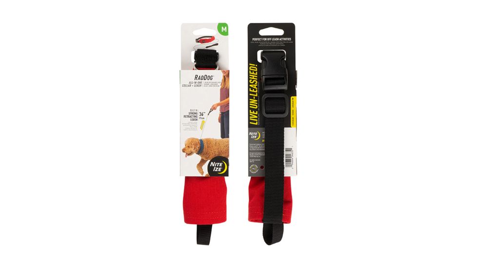 Nite Ize RadDog All-In-One Collar Plus Leash, Red, Medium RRLM-10-R3