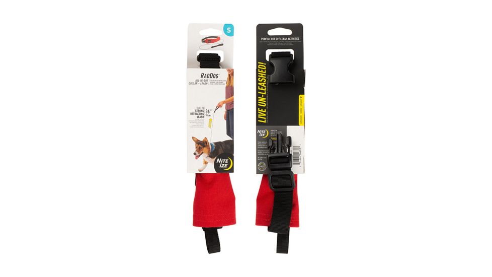 Nite Ize RadDog All-In-One Collar Plus Leash, Red, Small RRLS-10-R3