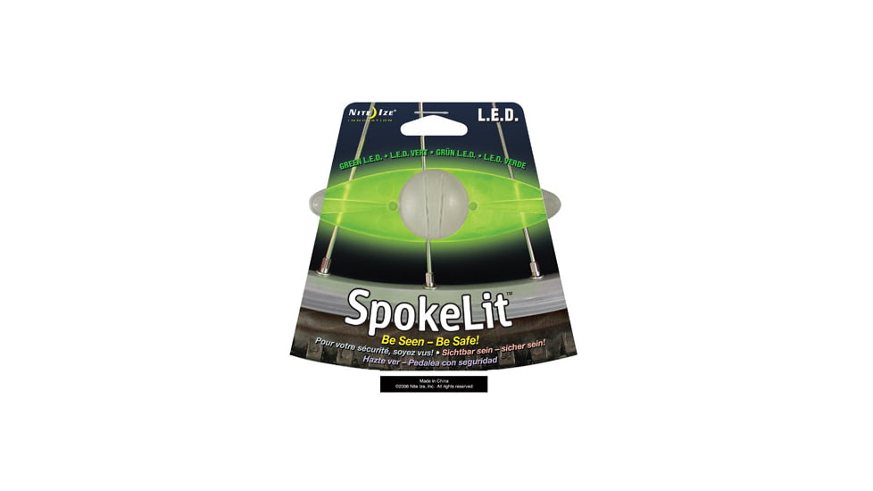 Nite Ize SpokeLit LED Bike Wheel Safety Light, Green, 353474