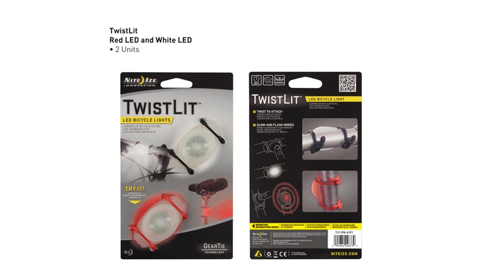 Nite Ize TwistLit LED Bike Light,Pack of 2,Red and White TLT-2PK-A1P1
