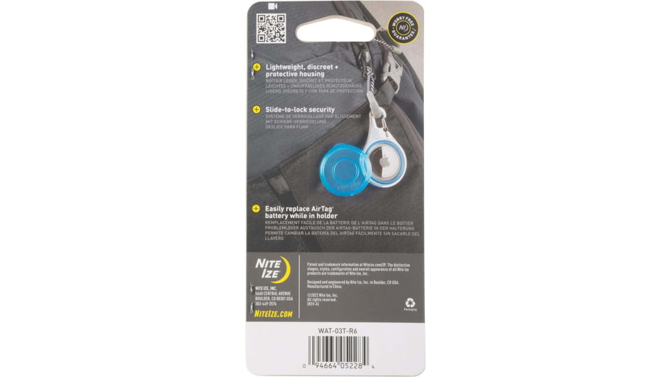 Nite Ize Wearabout Clippable Tracker Holder, Blue - WAT-03T-R6