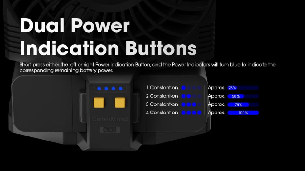 Nitecore CW30 Portable Cordless Photography Fan, Black, ACC-NITE-CW30