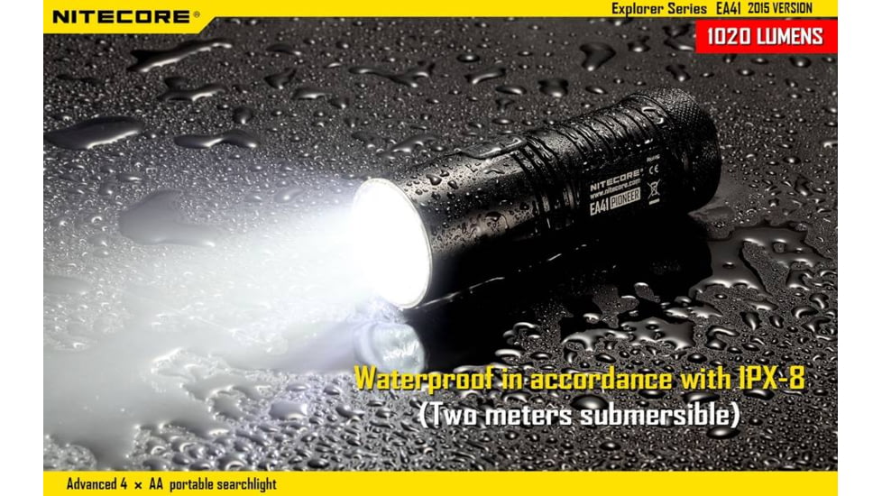 Nitecore EA41 Explorer Series 1020 Lumen Pocket Search Flashlight, Black, 6952506401321