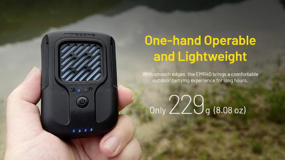Nitecore EMR40 Portable Rechargeable Multipurpose Mosquito Repeller, Black, ACC-NITE-EMR40-BK