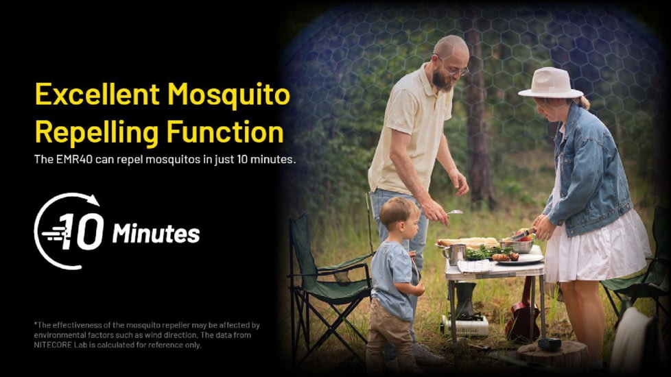 Nitecore EMR40 Portable Rechargeable Multipurpose Mosquito Repeller, Black, ACC-NITE-EMR40-BK