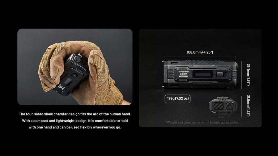 Nitecore EDC37 USB-C Rechargeable 8000 Lumens LED EDC Flashlight