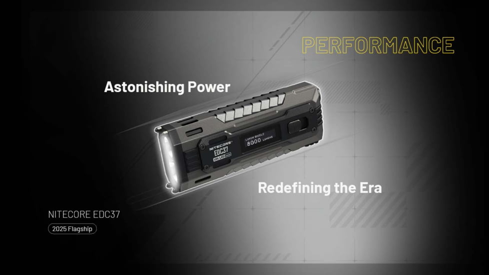 Nitecore EDC37 USB-C Rechargeable 8000 Lumens LED EDC Flashlight