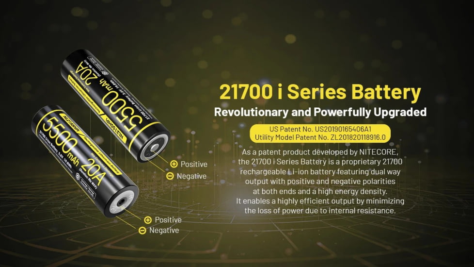 Nitecore NL2155HPi 5500mAh Rechargeable 21700 Battery for i Series
