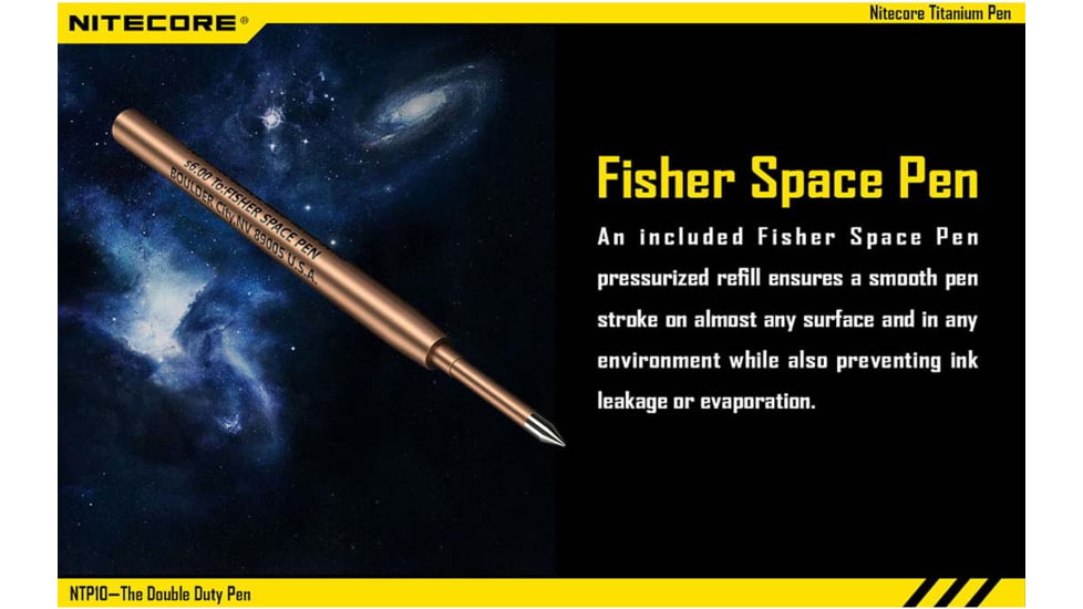 Nitecore NTP10 Titanium Tactical Pen with Tungsten Steel Tip, Silver, 6952506401338